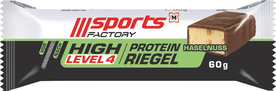 SPORTS FACTORY Proteinriegel Level 4 Haselnuss