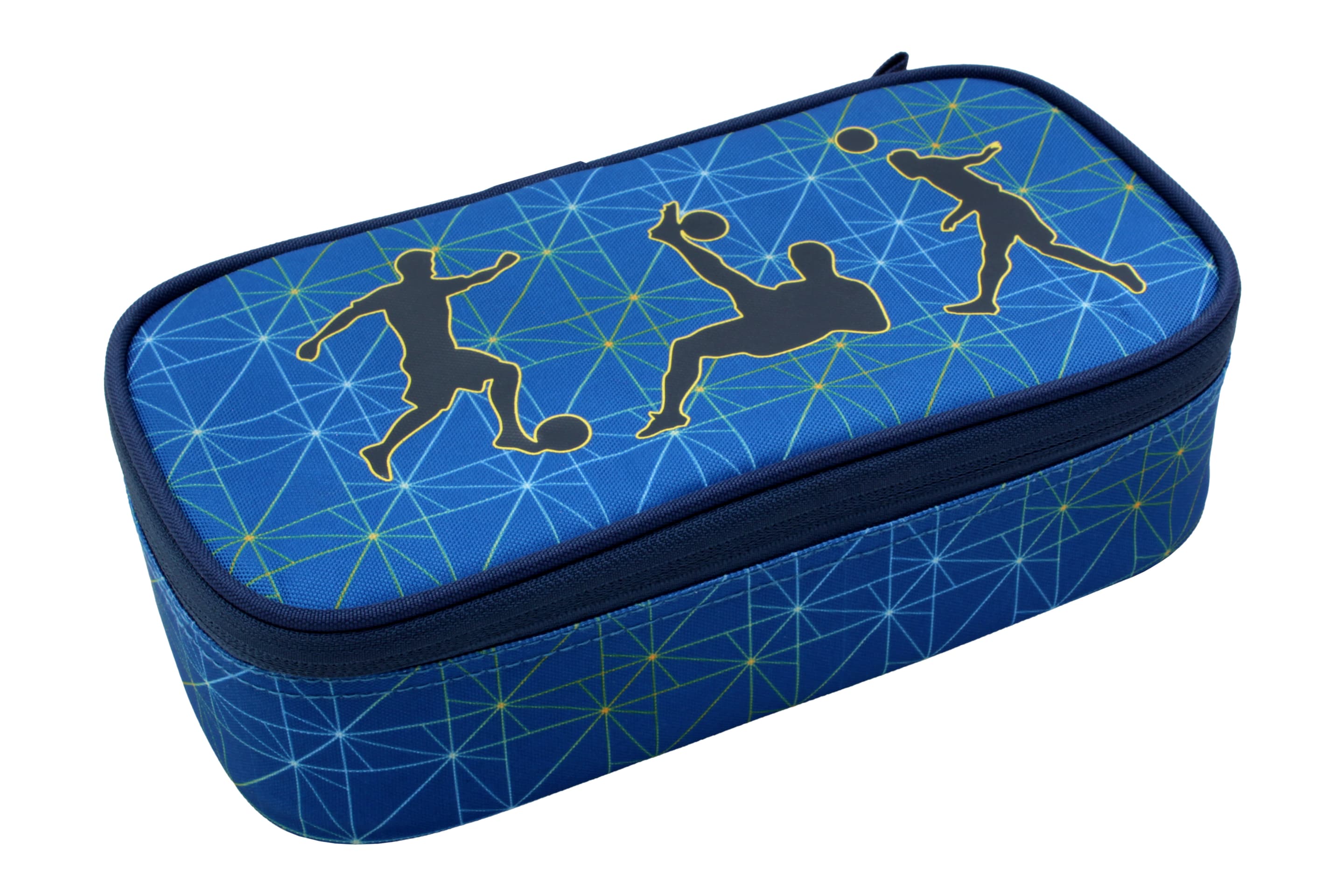 PAPERZONE Schlamperbox XL FOOTBALL BLAU