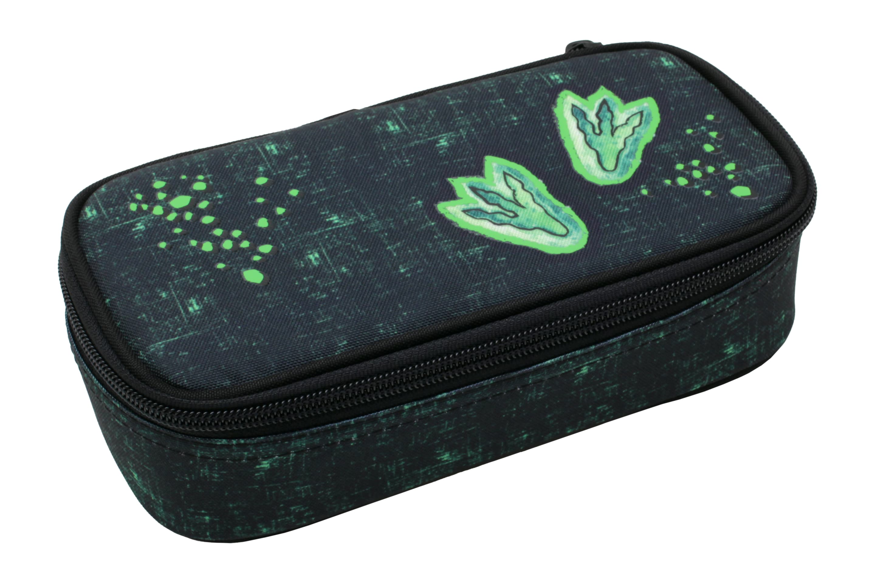 PAPERZONE Schlamperbox DINO GRÜN-SCHWARZ 