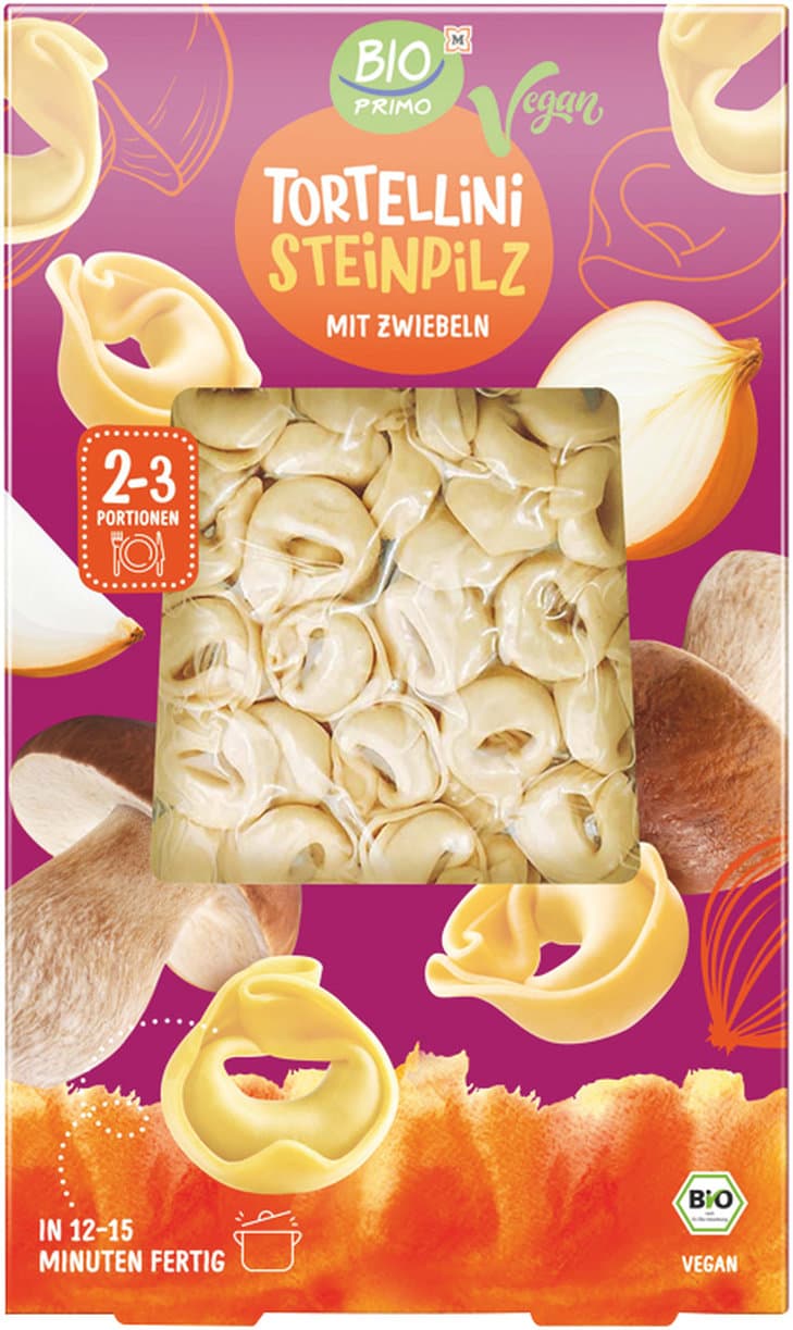 BIO PRIMO Bio Tortellini Steinpilz mit Zwiebeln