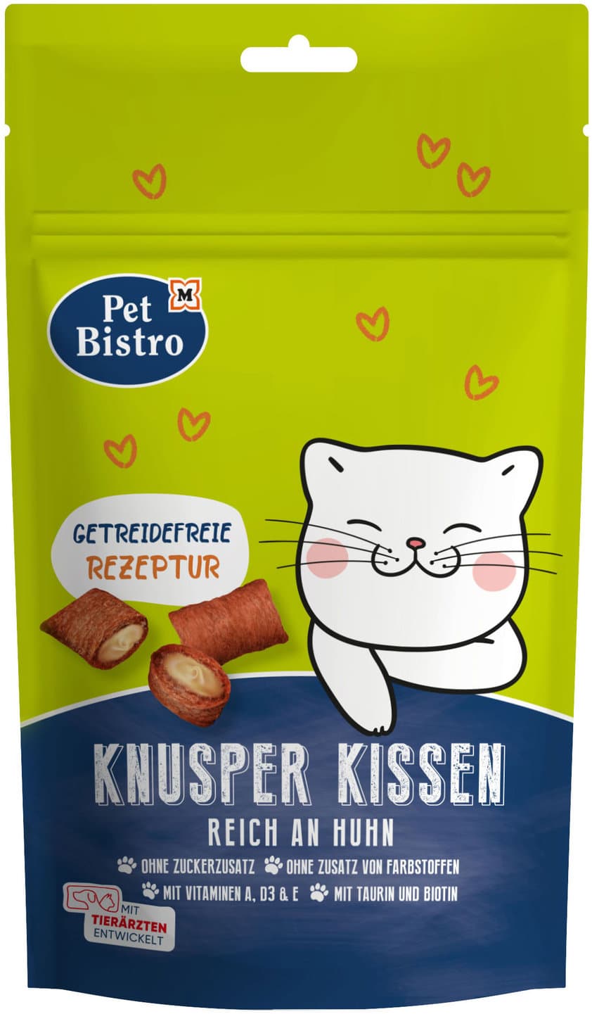 Pet Bistro Katzensnack Knusperkissen Huhn & Katzenminze