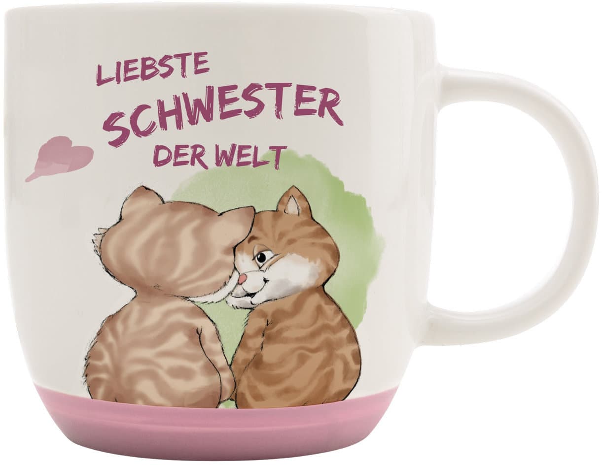 NICI Tasse Katze Liebste Schwester der Welt 400ml