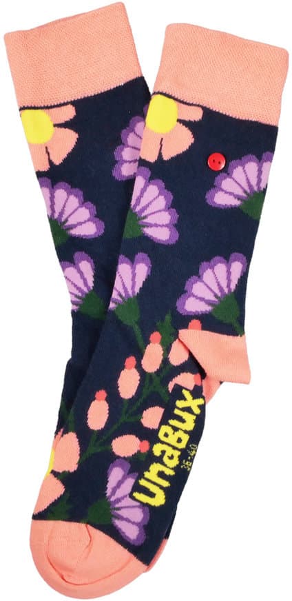 UnaBux Unisex Socken Blumen