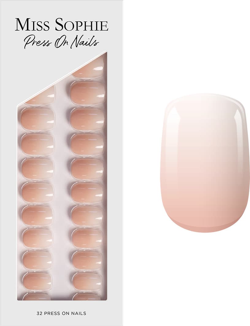 MISS SOPHIE Press On Nails Short Square Nude Babyboomer