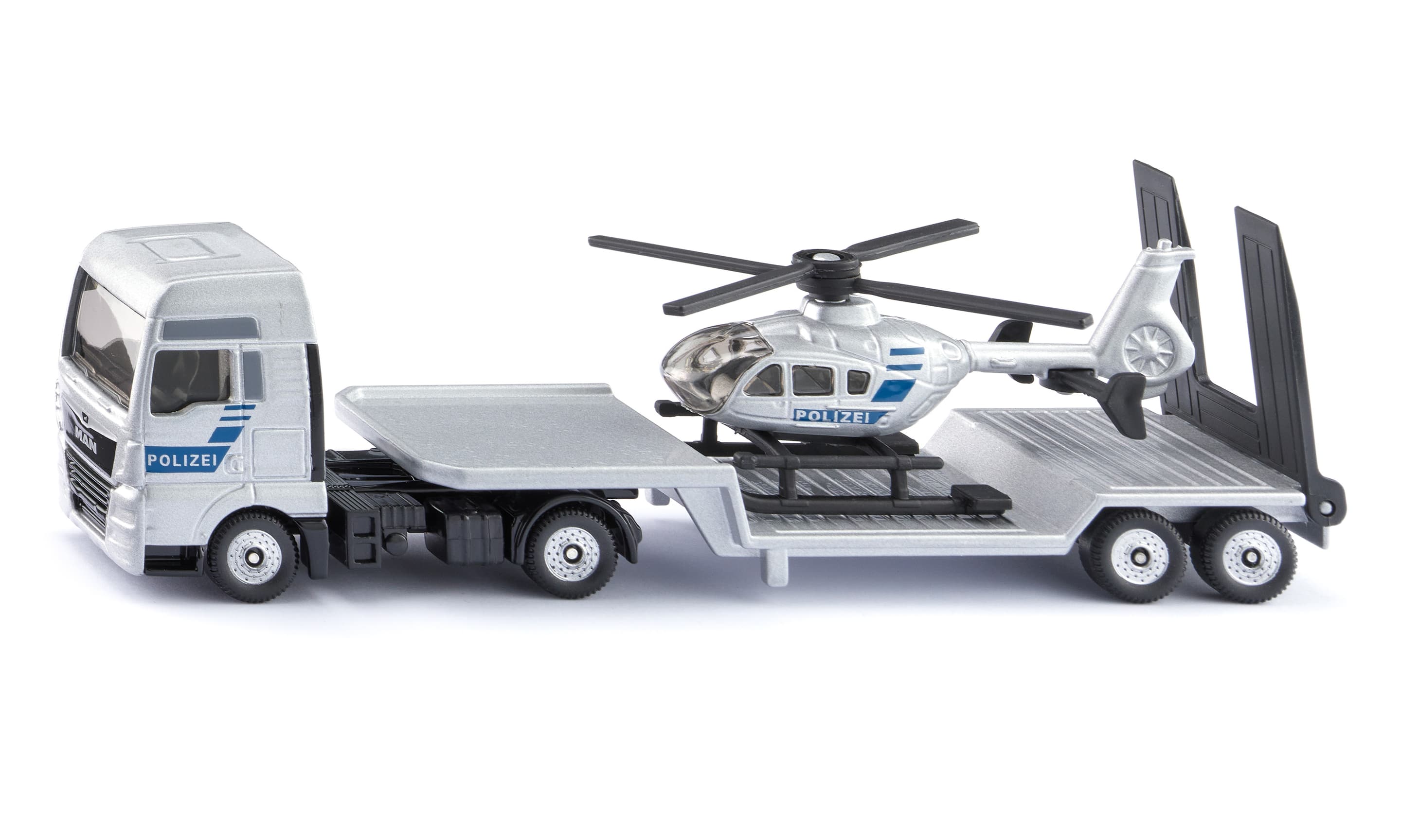 SIKU 1759 MAN Lkw mit Polizei Helikopter