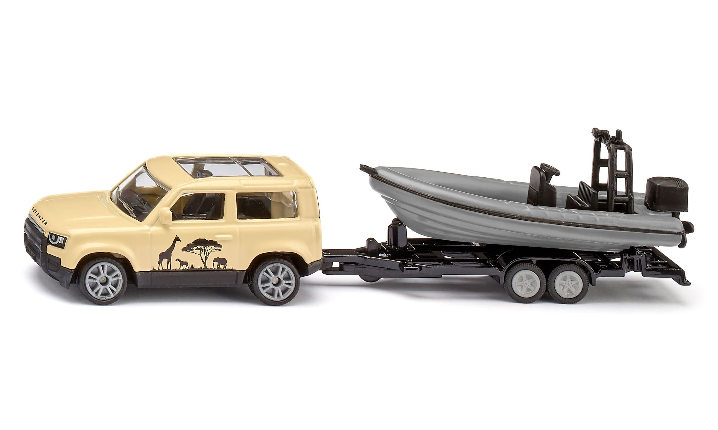 SIKU Land Rover Defender Safari mit Boot Modellfahrzeug
