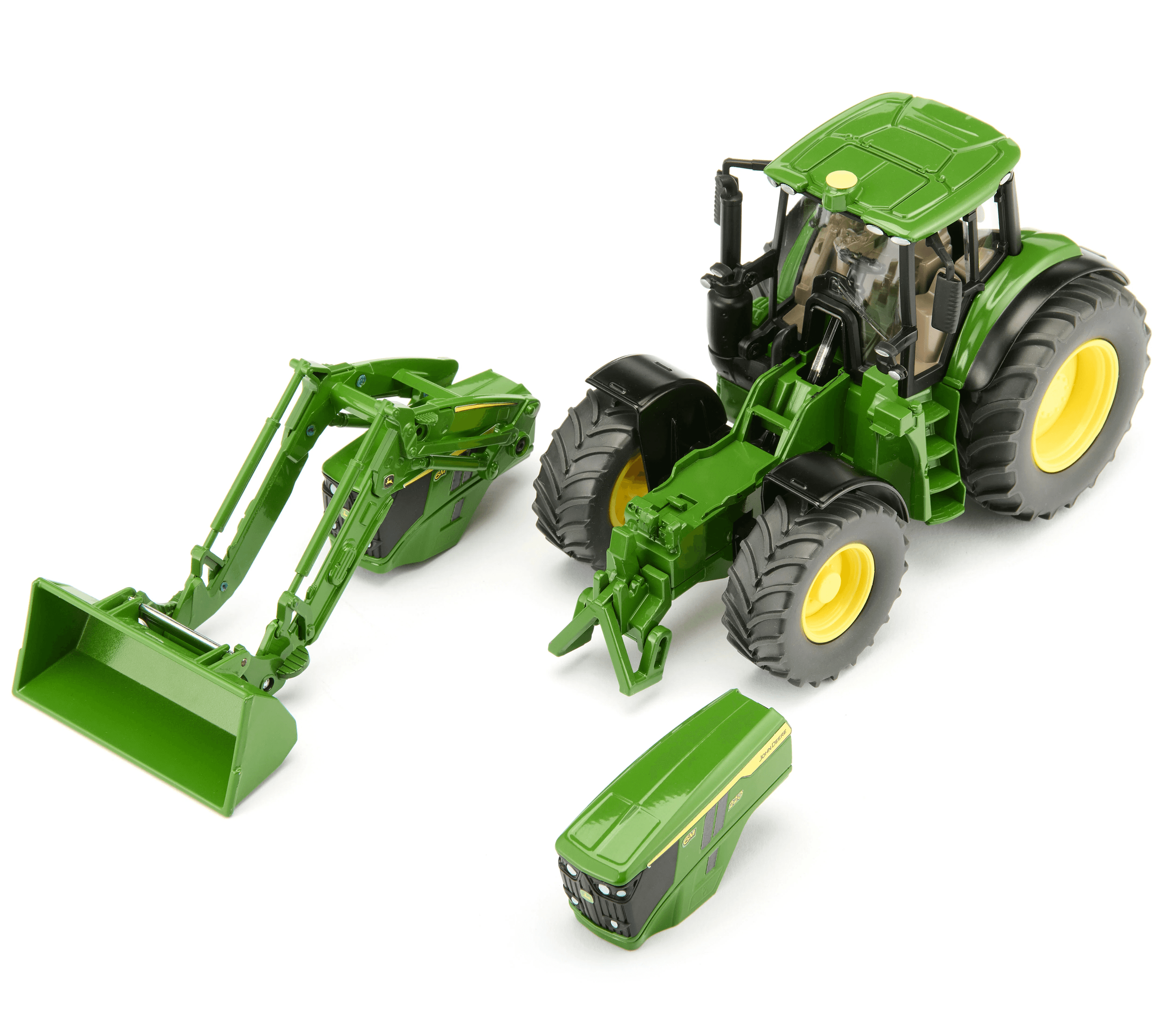siku John Deere 6M 220 Set mit abnehmbarem Frontlader, Maßstab 1:32, ab 3 Jahren