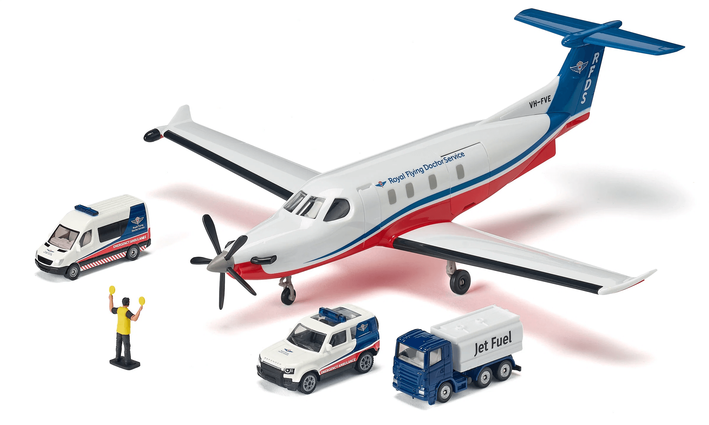 siku Pilatus PC-12 Pro Flying Doctors mit Einsatzfahrzeugen und Zubehör, ab 3 Jahren