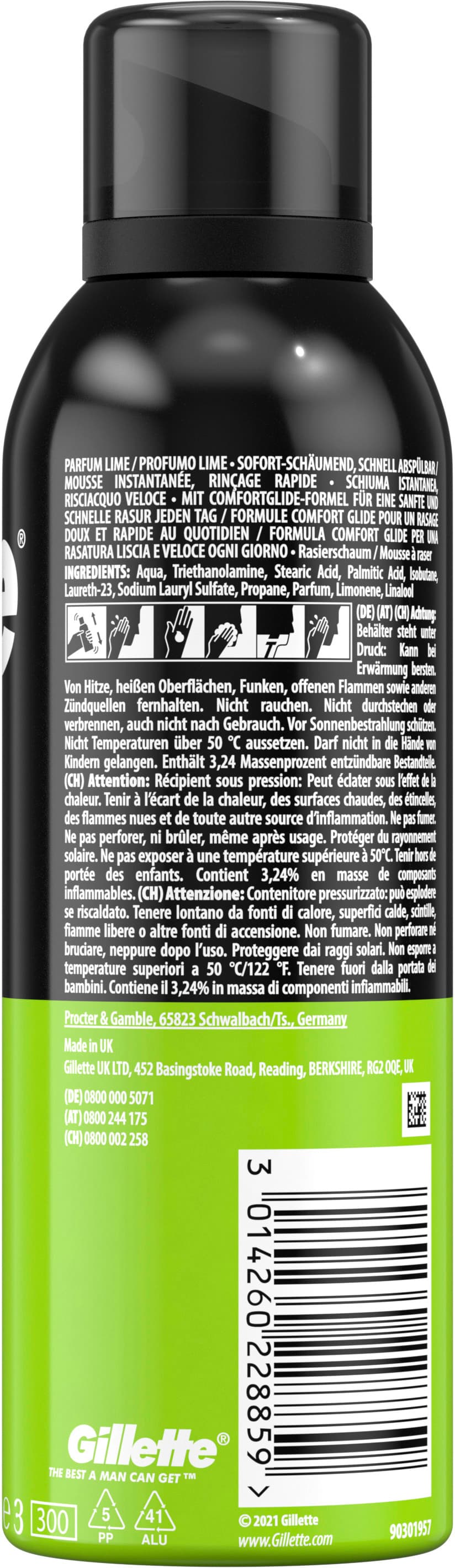 Produktbild Gillette Rasierschaum Limettenduft 200ml 2 von 9