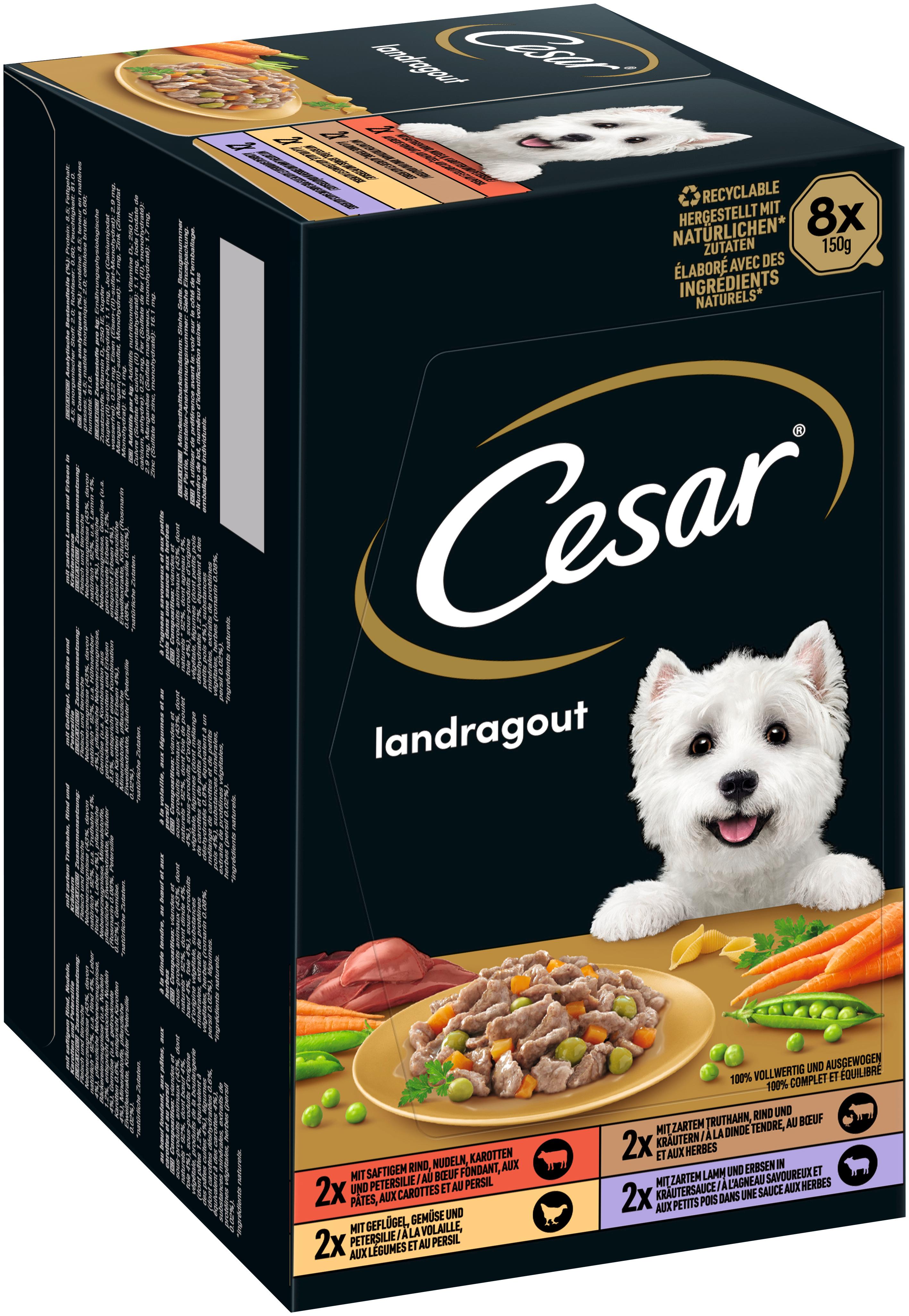 Produktbild CESAR® Schale Multipack Landragout 4 Varietäten 8 x 150g 7 von 7