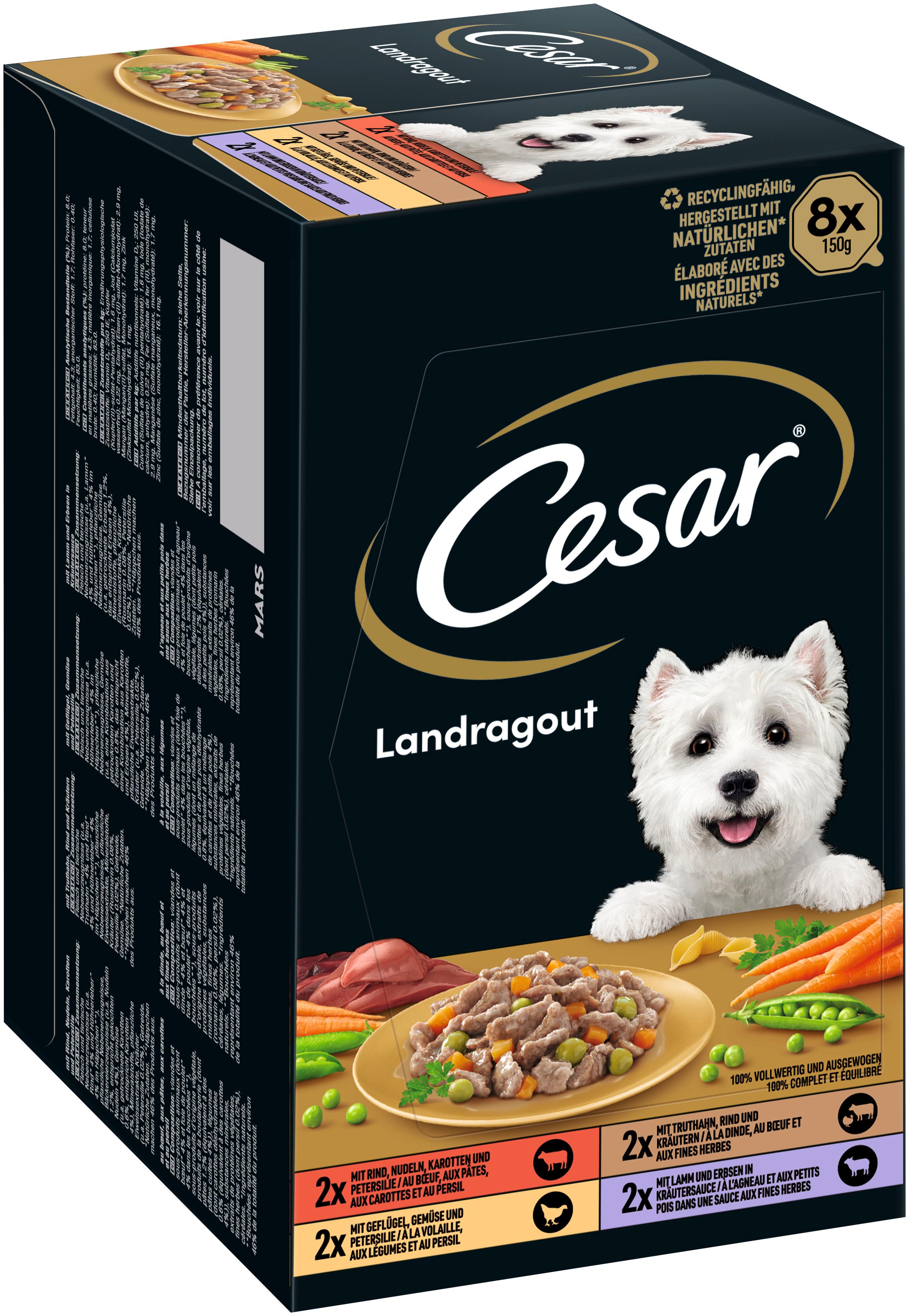 Produktbild CESAR® Schale Multipack Landragout 4 Varietäten 8 x 150g 2 von 7