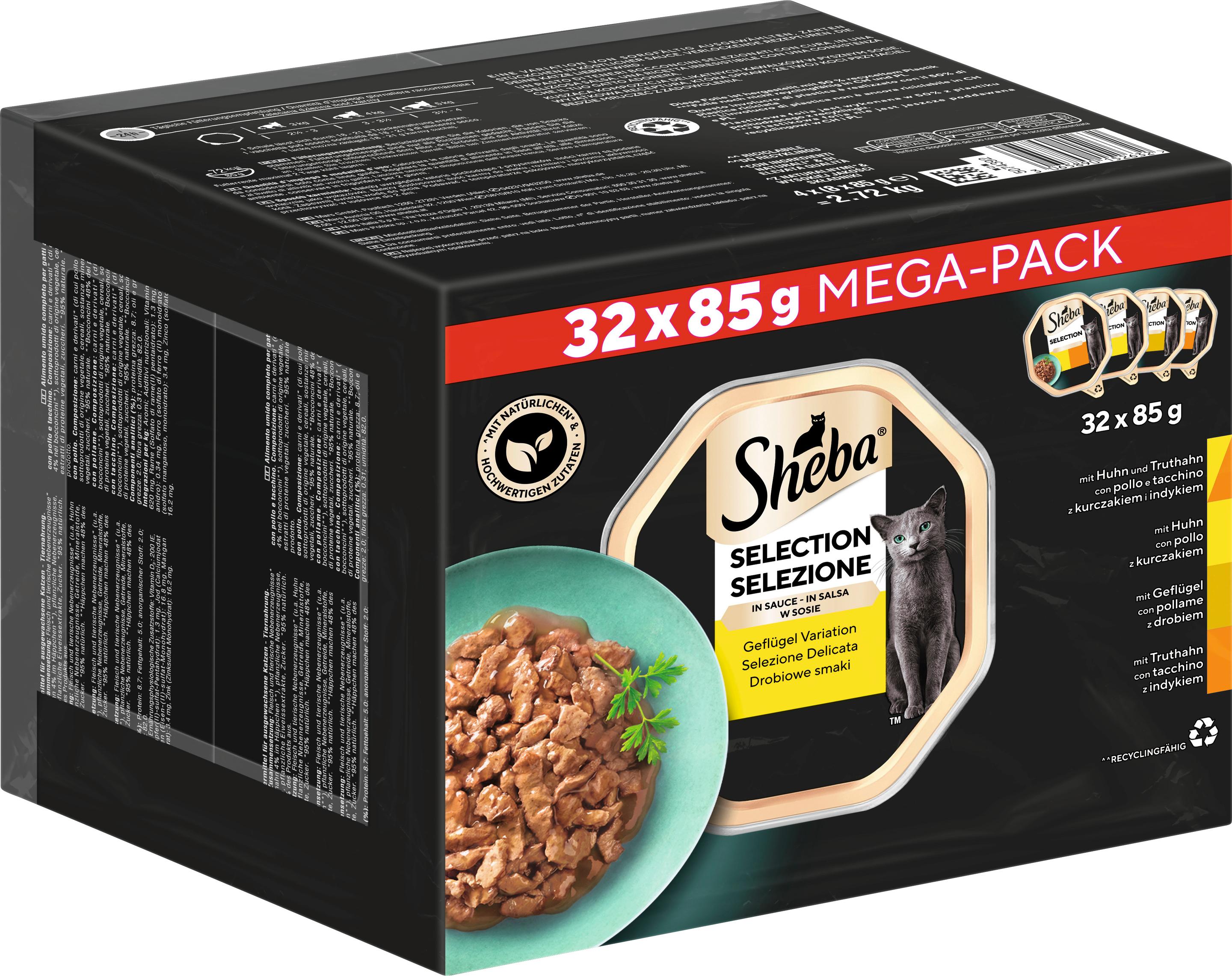 Produktbild Sheba Katzennassfutter Selection in Sauce Geflügel-Variation Mega-Pack 32x85g 2 von 6