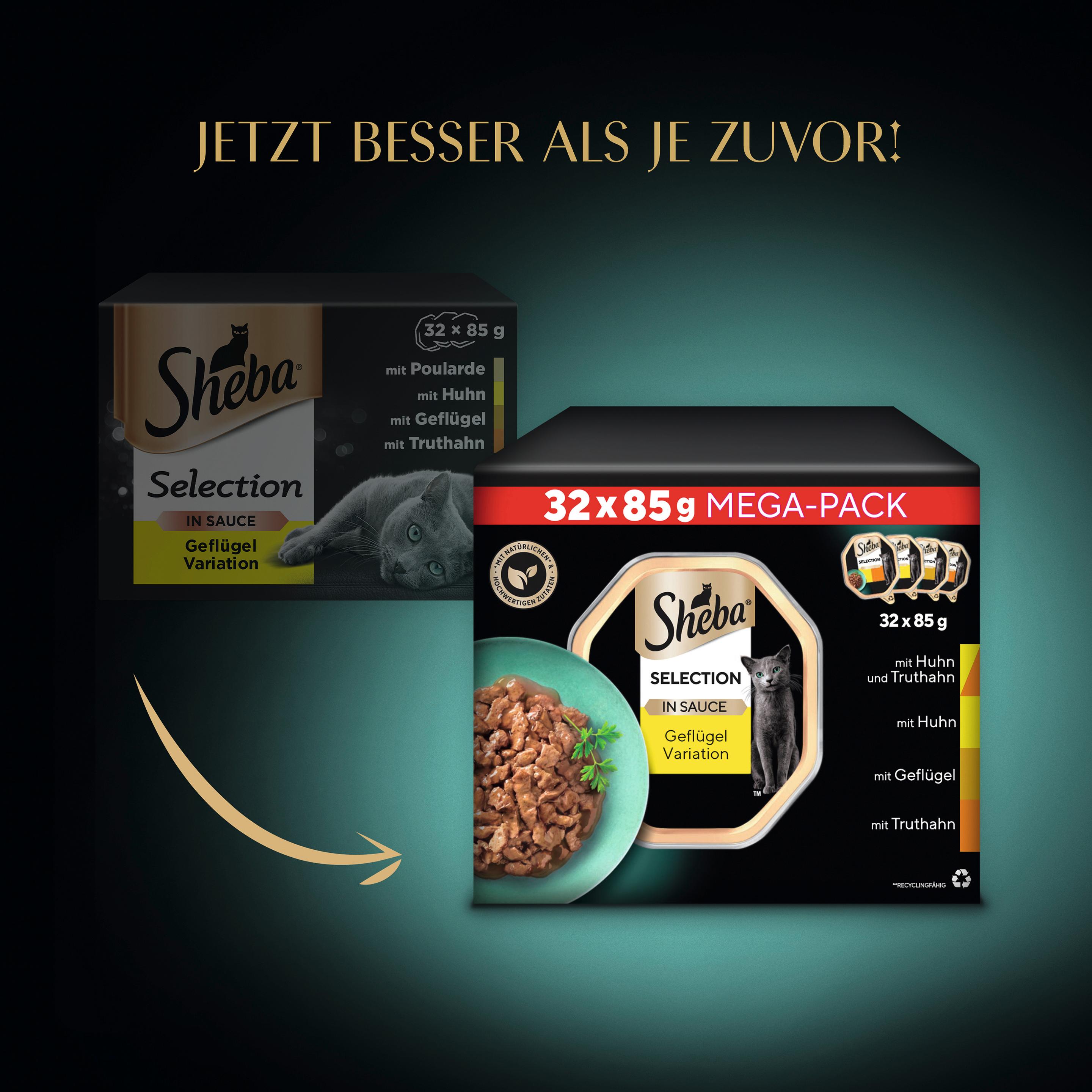 Produktbild Sheba Katzennassfutter Selection in Sauce Geflügel-Variation Mega-Pack 32x85g 4 von 6