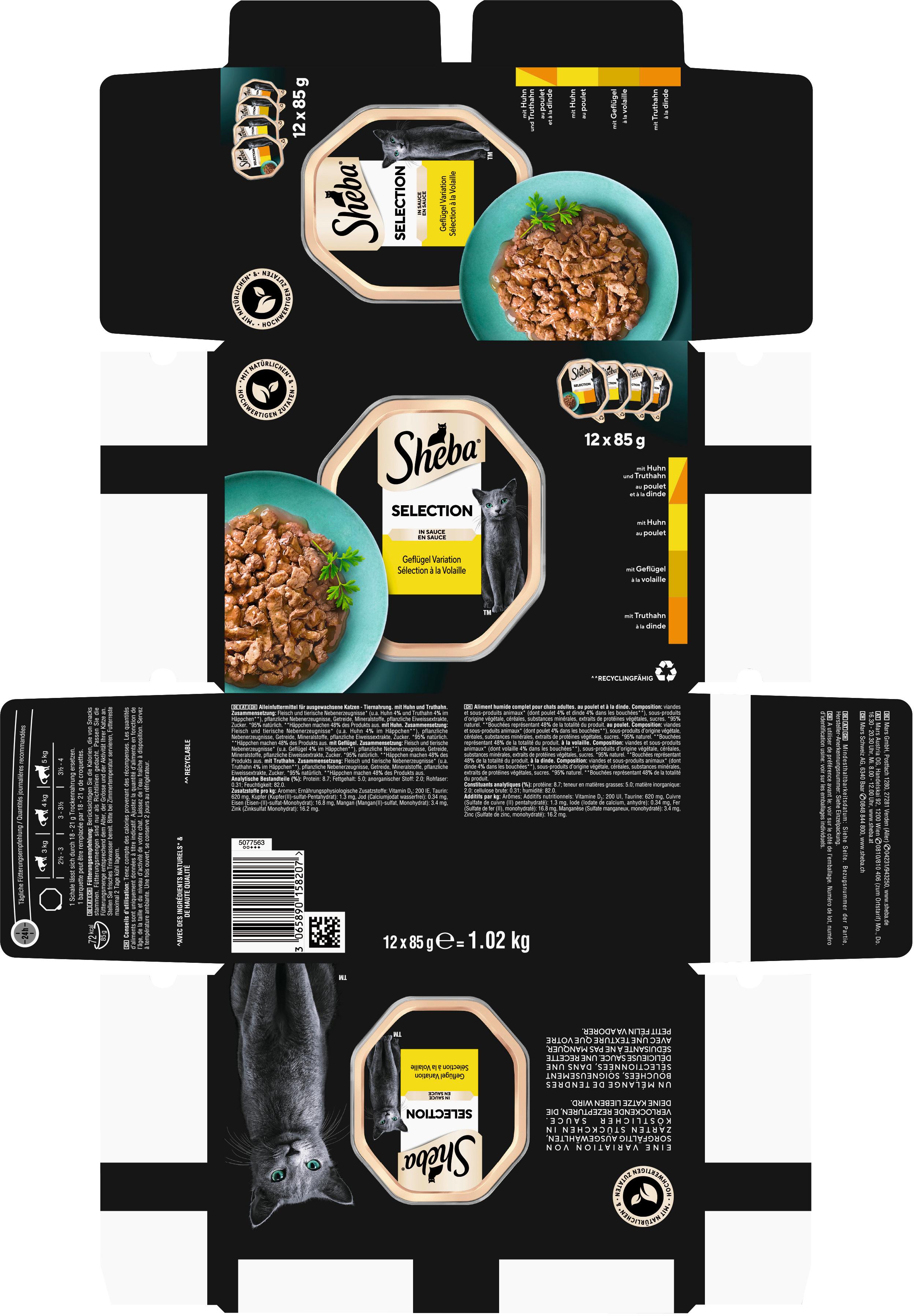 Produktbild SHEBA® Schale Selection in Sauce Geflügel Variation 12x85g 11 von 13