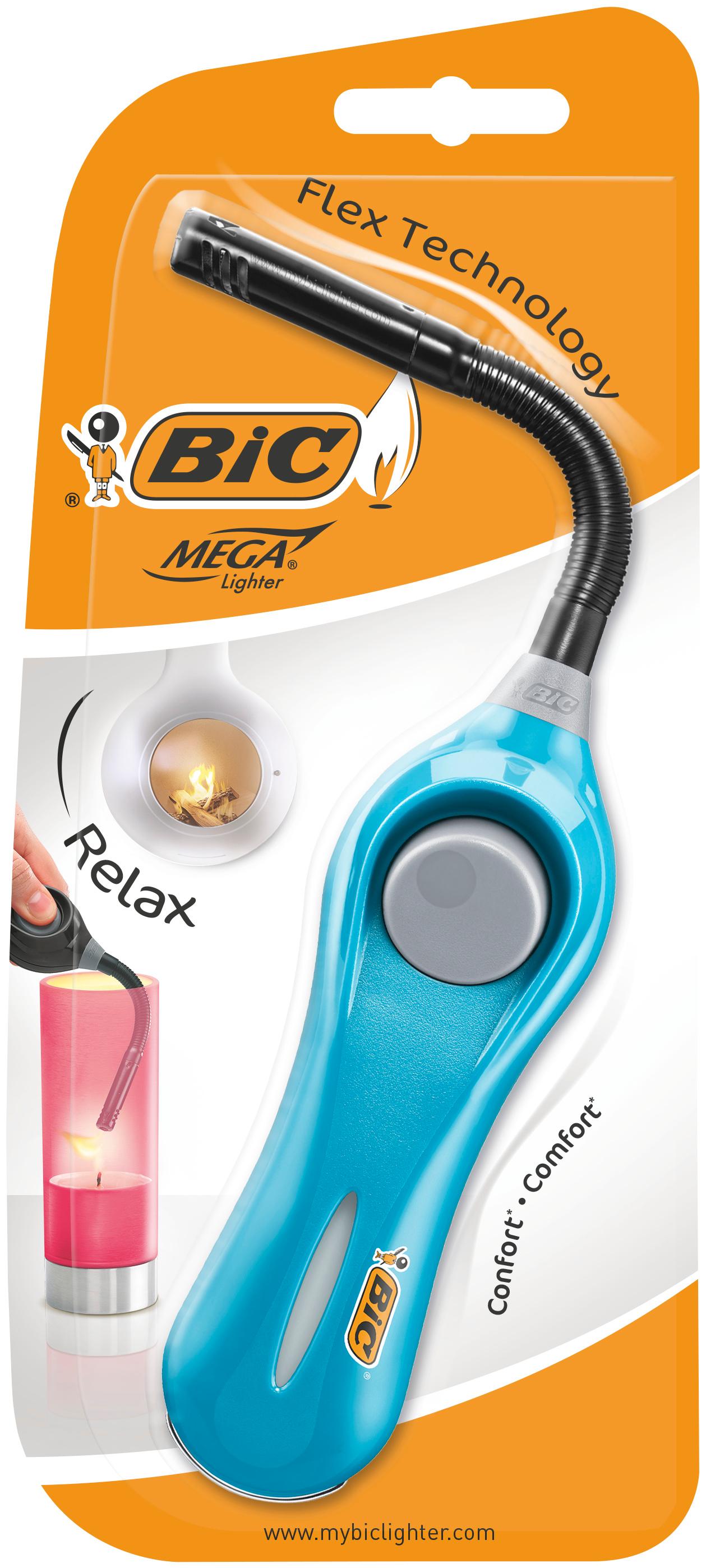 BIC Megalighter Flex Relax Multifunktionsfeuerzeug - Schwarz oder Blau 1er Pack