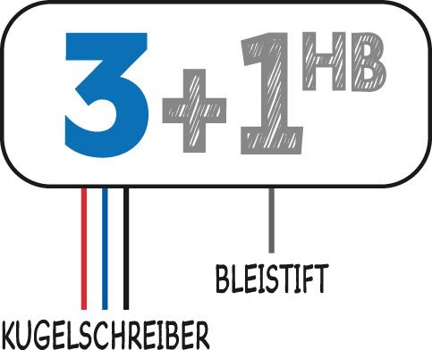 Produktbild BIC 4 Colours, 4-Farb-Druckkugelschreiber inklusive 12 Bleistiftminen, Rot, Blau, Schwarz&Bleistift 2 von 5