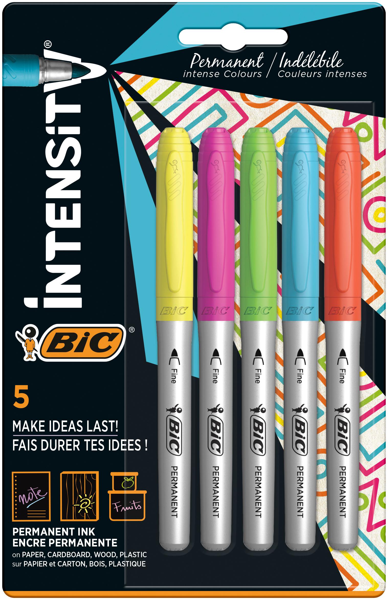 BIC Permanent Marker Intense Pastel 5er