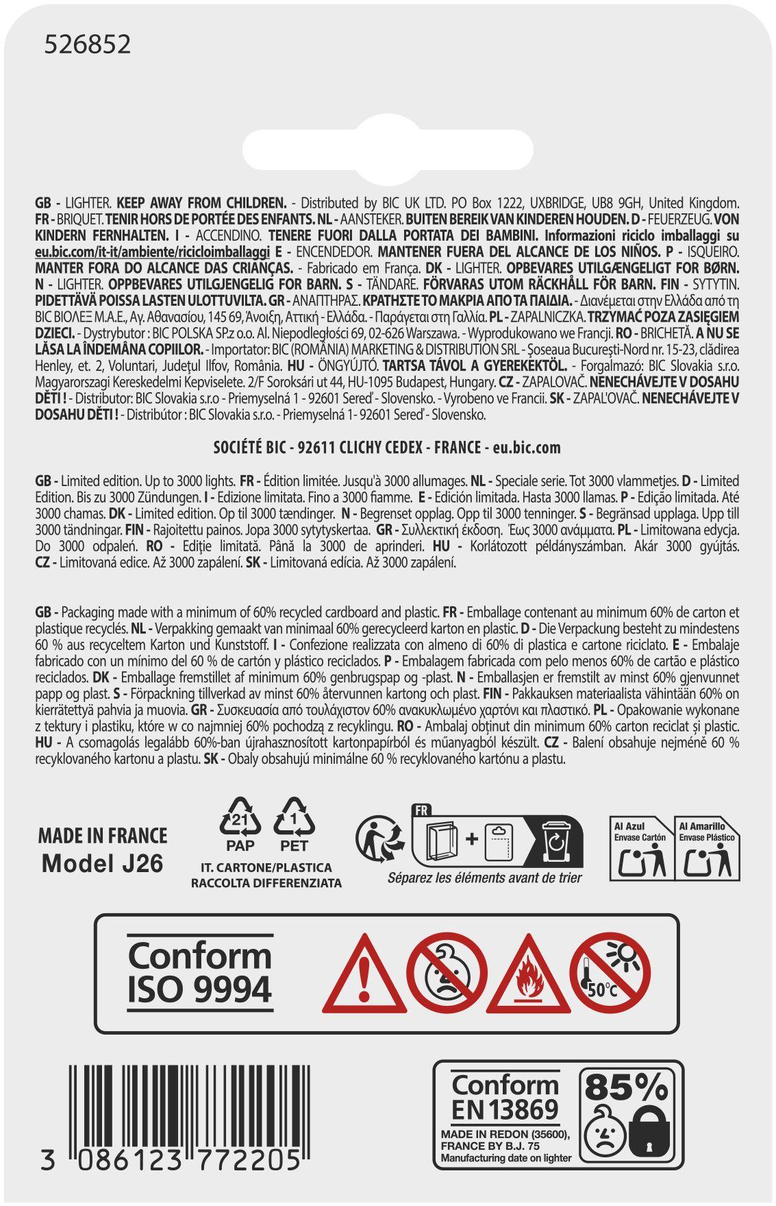 Produktbild BIC Maxi Reibrad Feuerzeug 2 von 2
