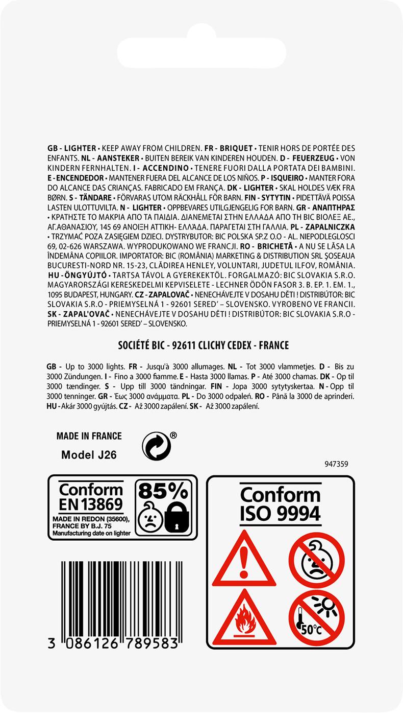 Produktbild BIC Maxi Reibrad Feuerzeuge – Verschiedene Motive 2+1er Pack 2 von 2