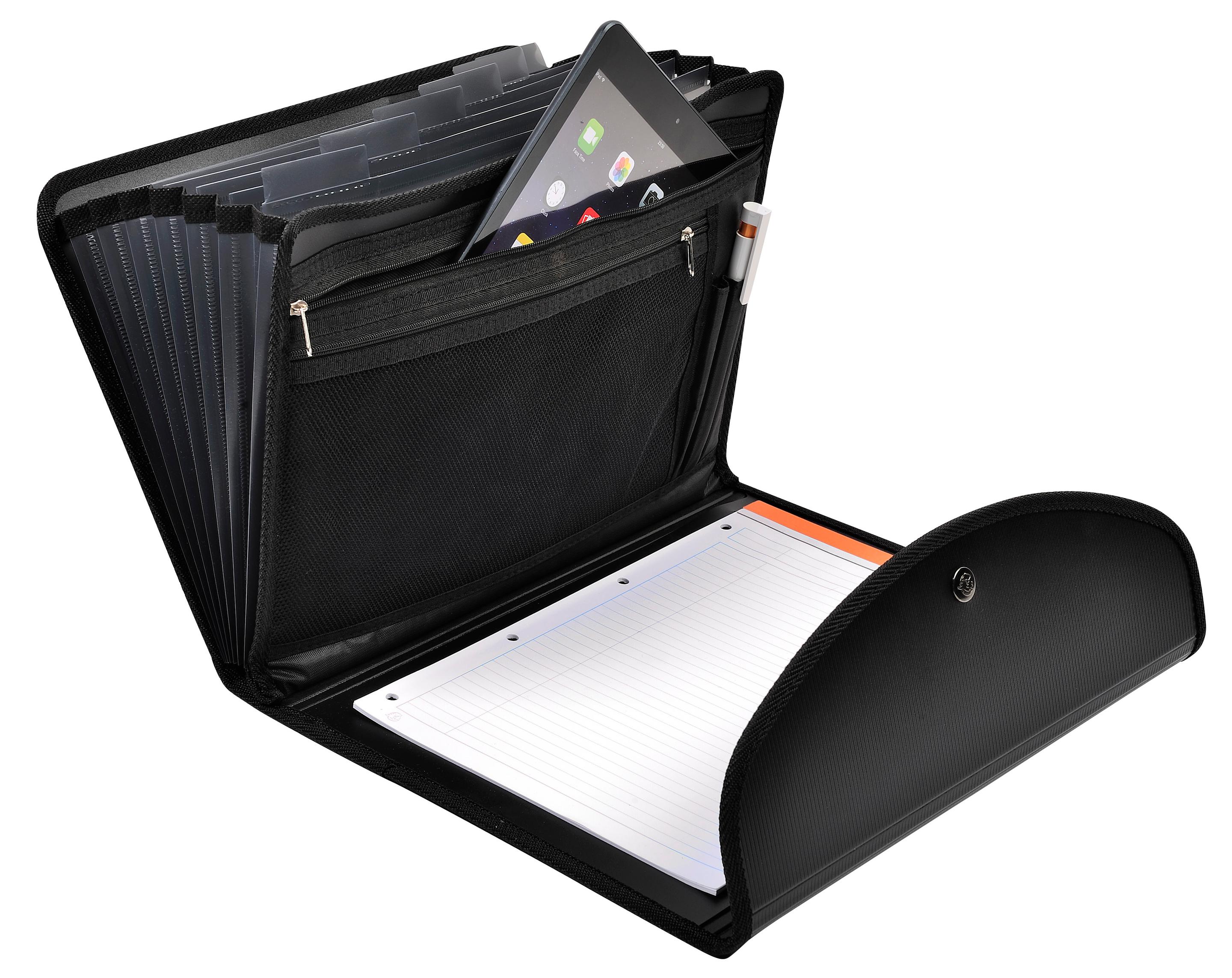 Produktbild EXACLAIR Ordnungsmappe Exafolio mit Notizblock und Tasche Exactive - 6 Fächer schwarz 12 von 12