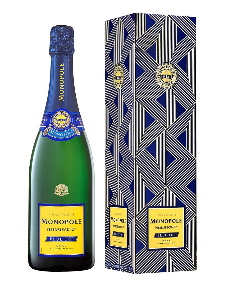 CHAMPAGNE MONOPOLE HEIDSIECK&CO Champagner Blue Top Brut Geschenkpackung