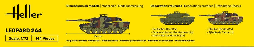 HELLER Leopard 2A4 Deutsches Heer Modellbausatz 1:72