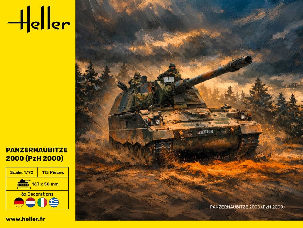 HELLER Panzerhaubitze 2000 (PzH 2000) Deutsches Heer Modellbausatz 1:72