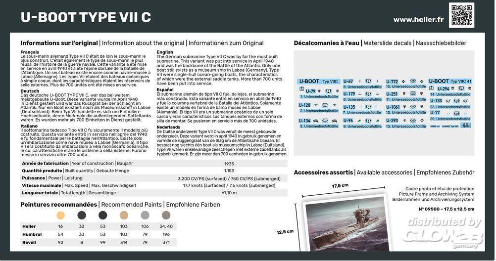 Produktbild Heller: STARTER KIT U-Boot Type VII C in 1:400 (1000570020) 4 von 6