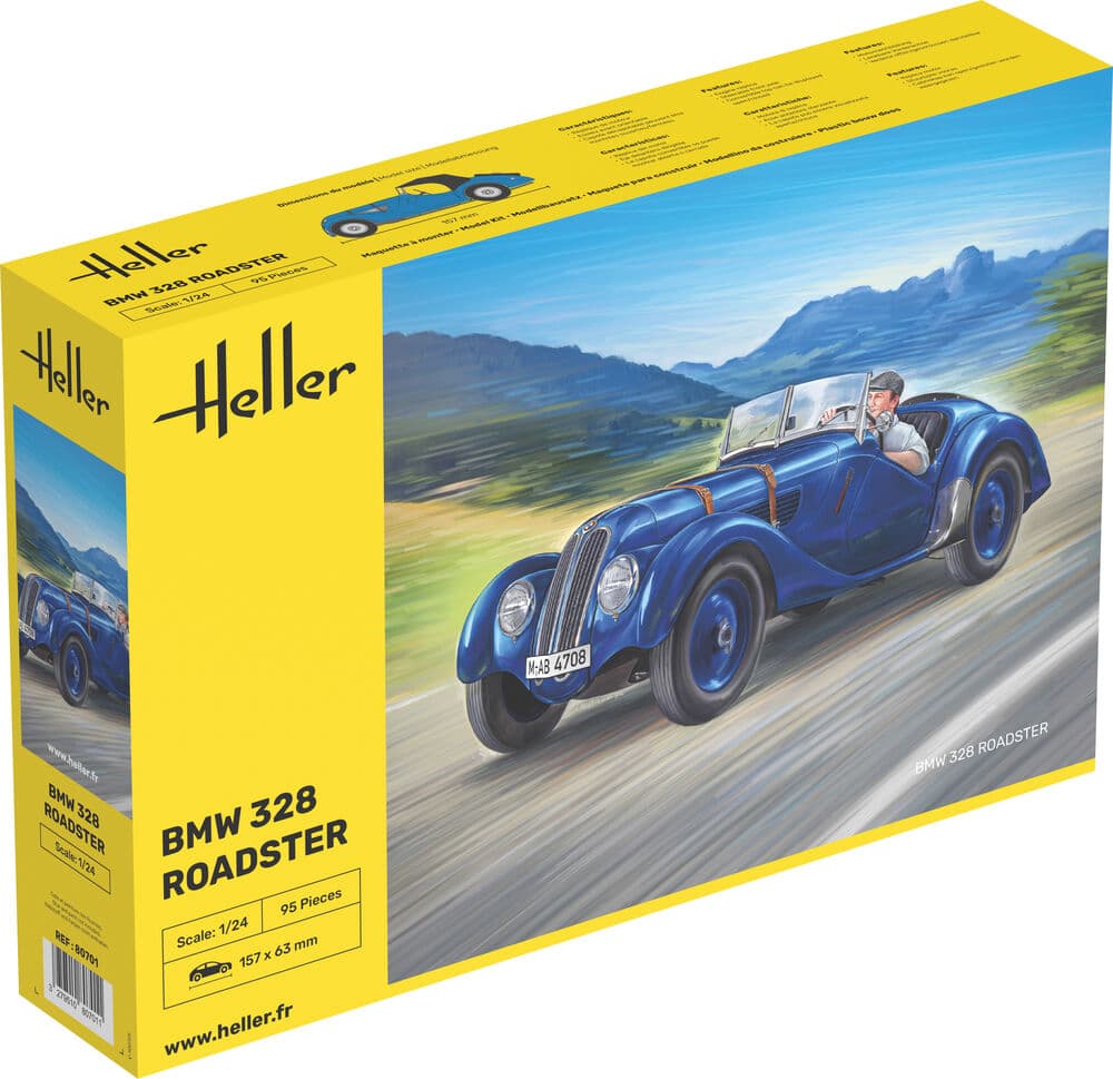 Heller BMW 328 Roadster 1937 Modellbausatz 1:24 detailreiches Auto-Modell