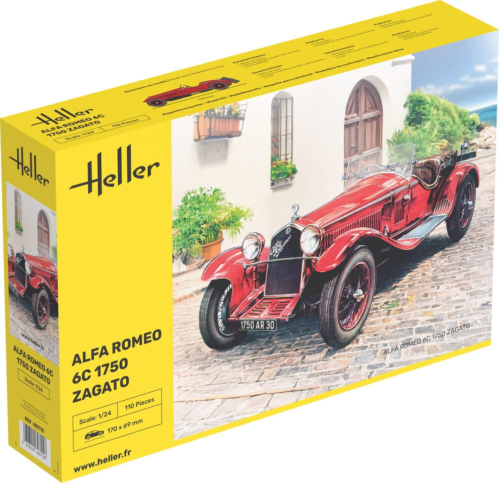 Heller Alfa Romeo 6C 1750 Zagato Modellbausatz 1:24 klassisches Auto-Modell