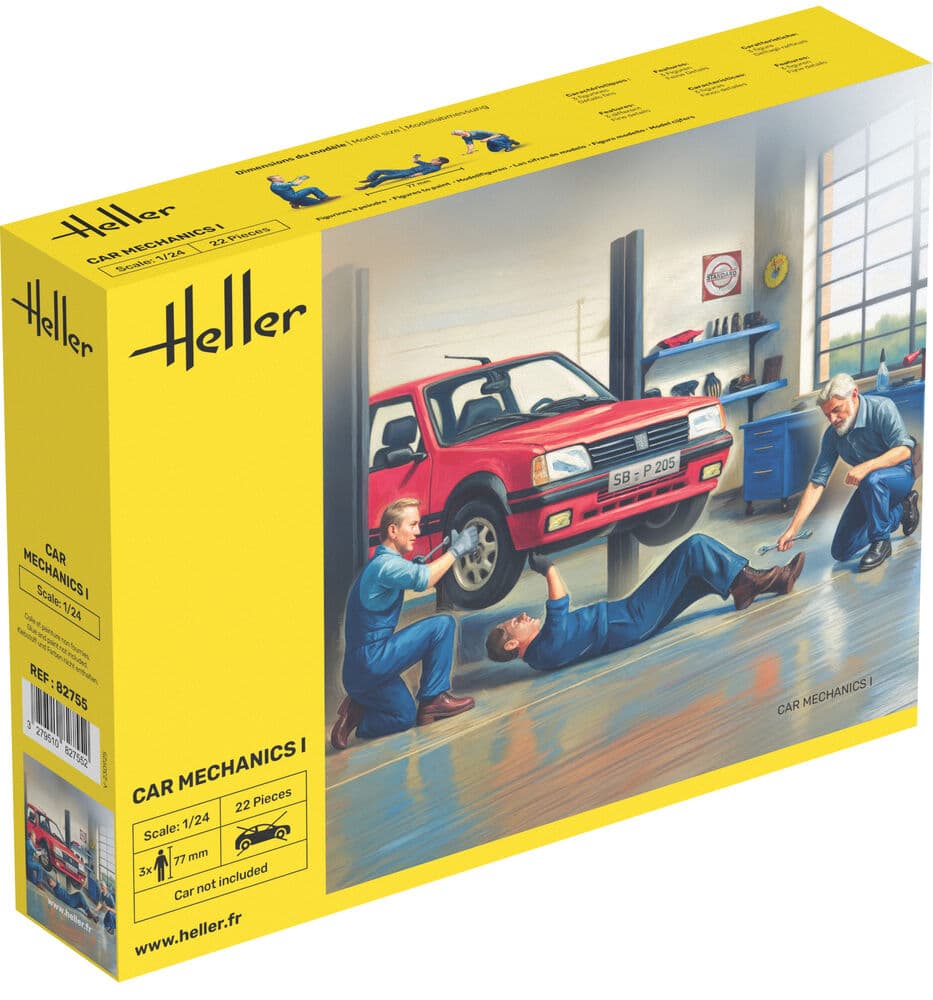 Heller Car Mechanics I Figuren-Set 1:24 Modellbau-Zubehör mit 3 Mechanikern