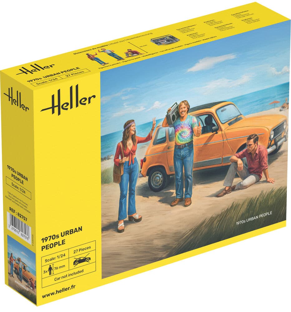 Heller 1970s Urban People Figuren-Set 1:24 Modellbau-Zubehör mit 3 Figuren