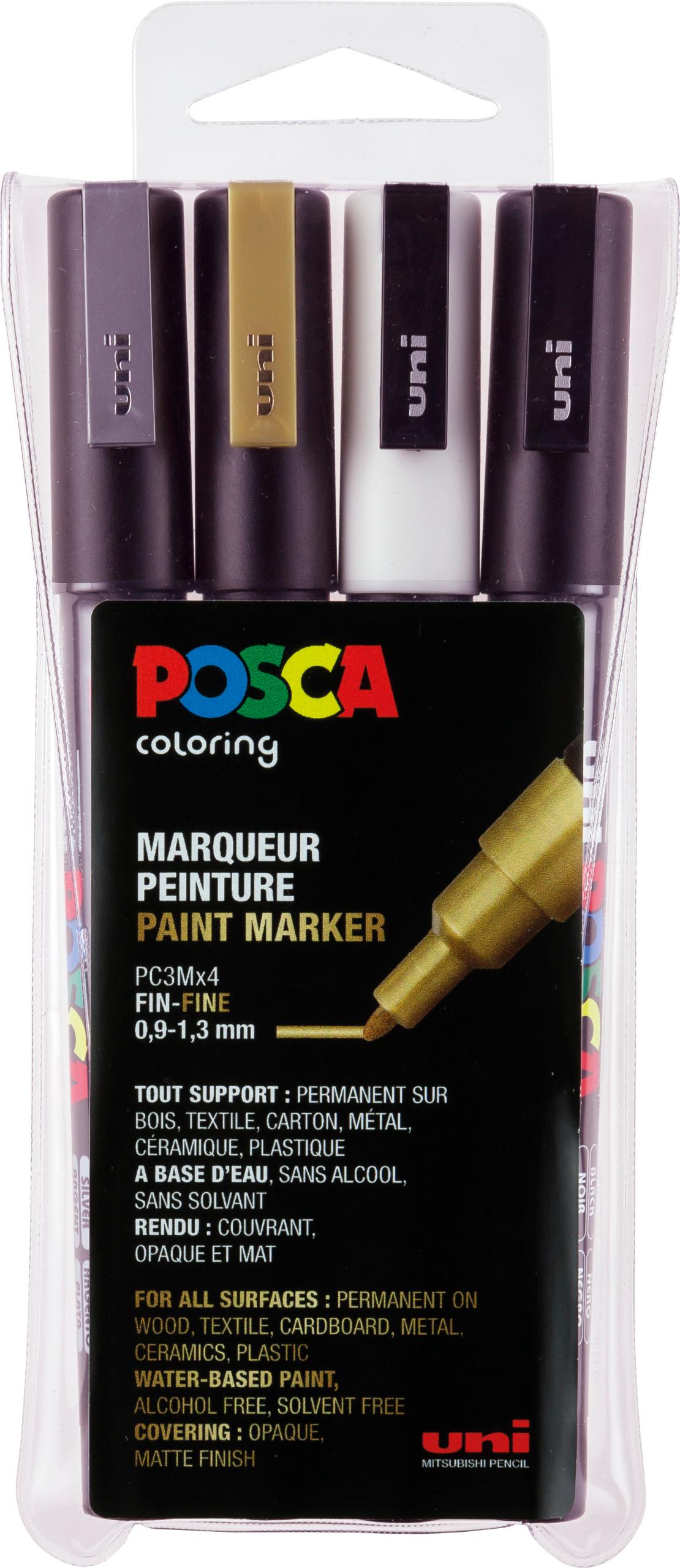 FABER-CASTELL  Marker UNI POSCA PC-3M 4er Set