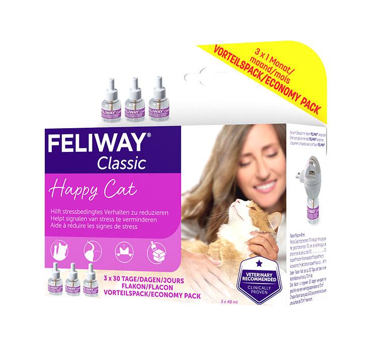 Feliway Katzenzubehör Classic 3x30 Tage Nachfüllflakon
