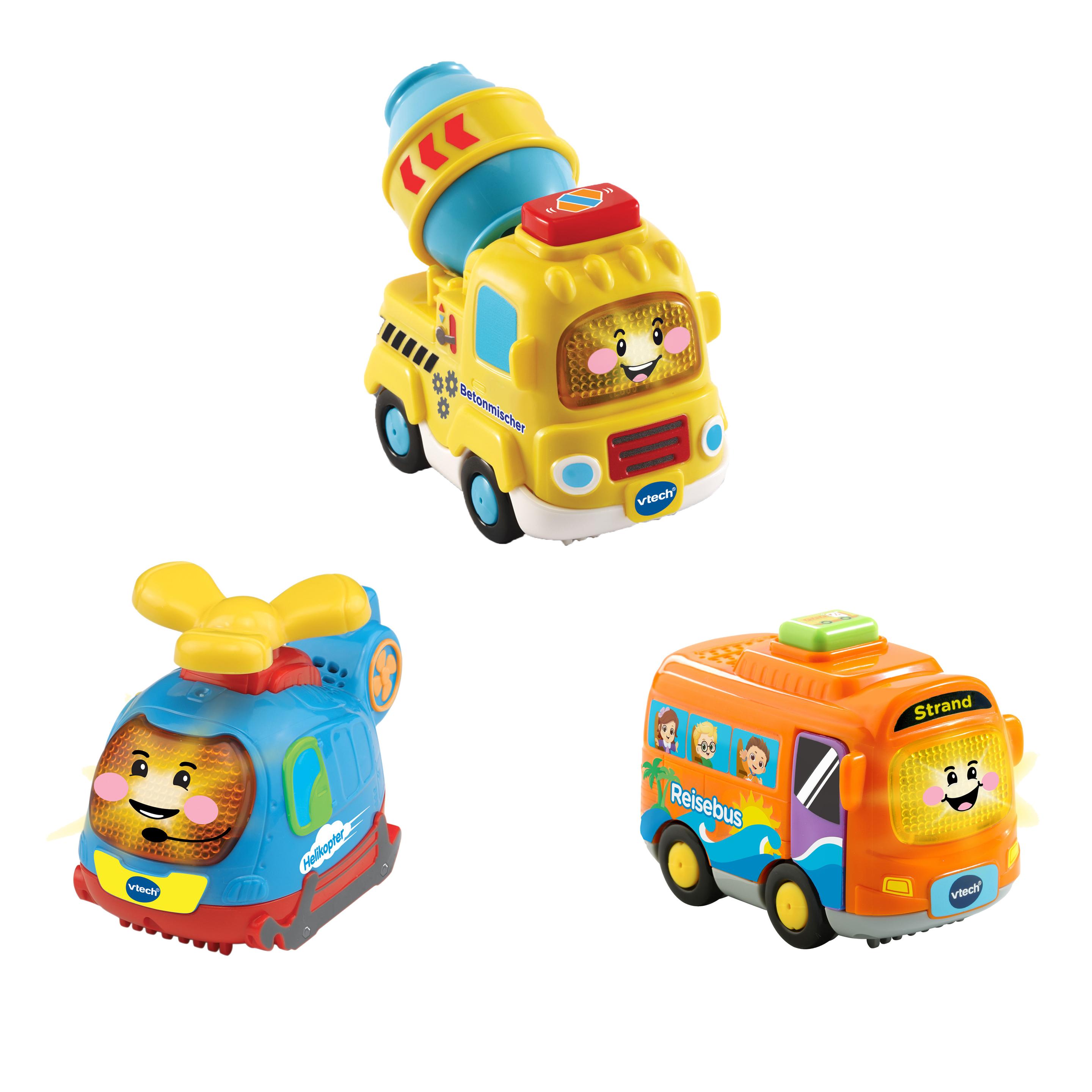 VTech - Tut Tut Baby Flitzer - 3er-Set Reisebus, Helikopter, Betonmischer