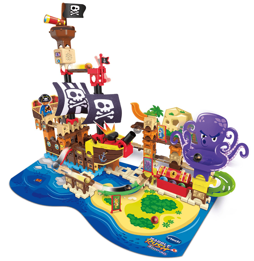 VTech Marble Rush Piratenschiff Set – interaktive Kugelbahn mit 143 Bauteilen und 10 MarBalls
