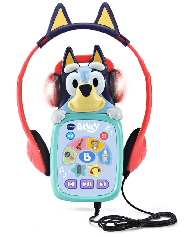 VTech - Bluey Leuchtender Musikplayer mit Kopfhörern, Liedern und Spielen ab 3 Jahren
