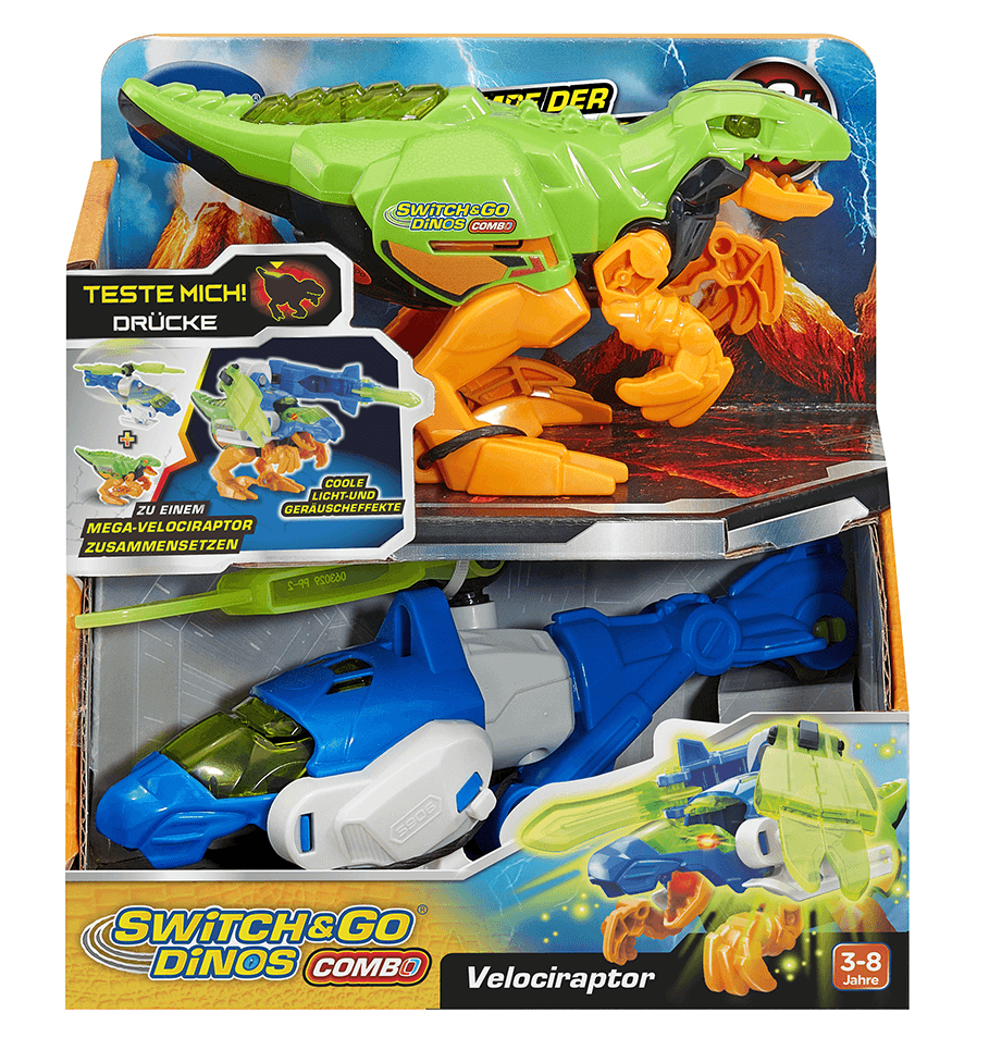 VTech - Switch And Go - Hélicoptère Velociraptor - Se Transforme En Hélicoptère - Yeux LCD - 70 Sons Et Phrases - Dès 4 à 8 Ans