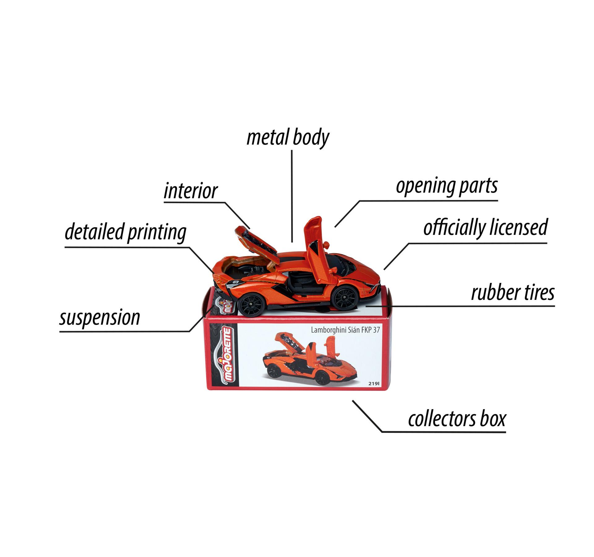 Produktbild Majorette Deluxe Cars - LAMBORGHINI SIAN orange 4 von 7
