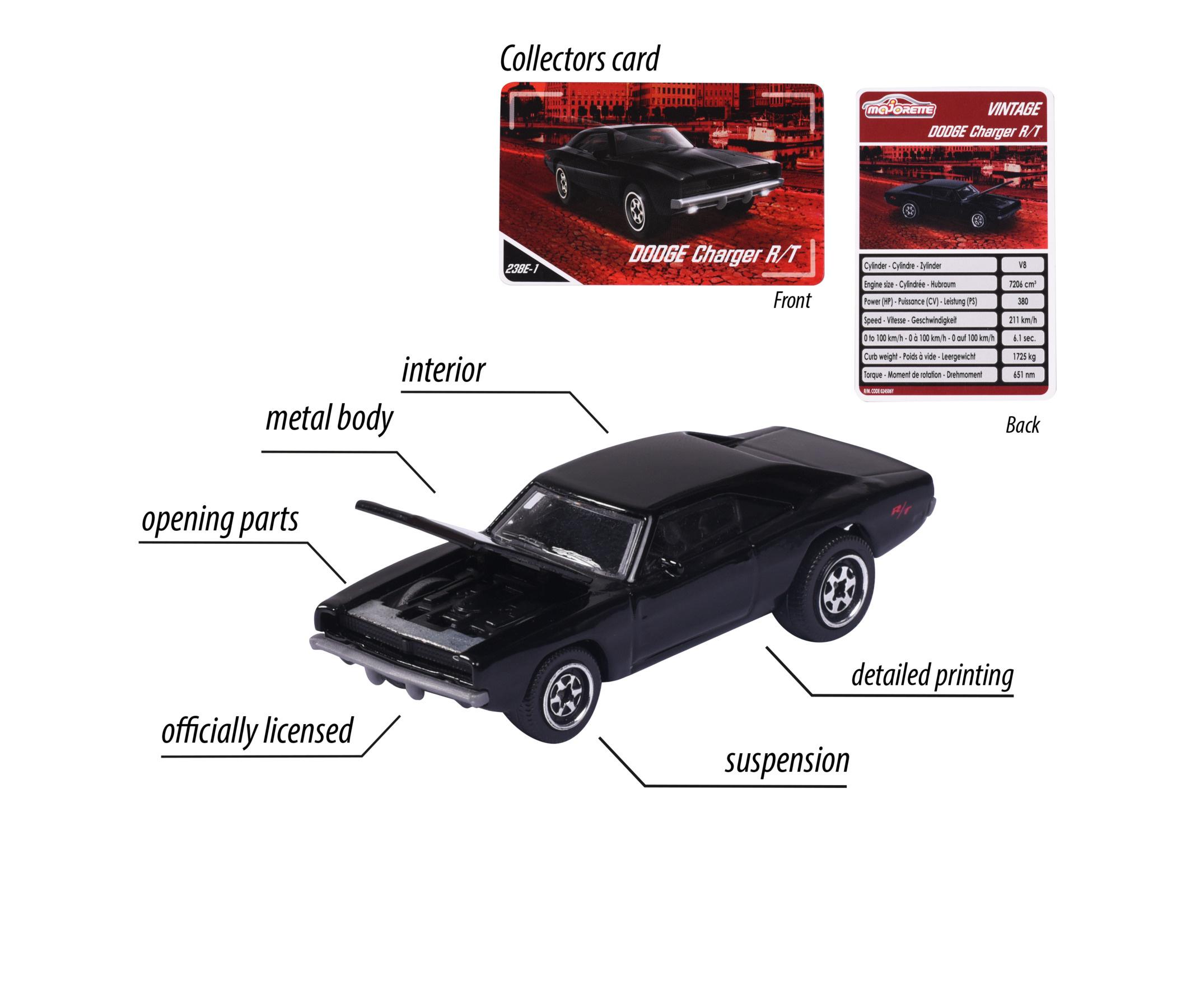 Produktbild Majorette - Vintage Dodge Charger R/T, schwarz 4 von 7