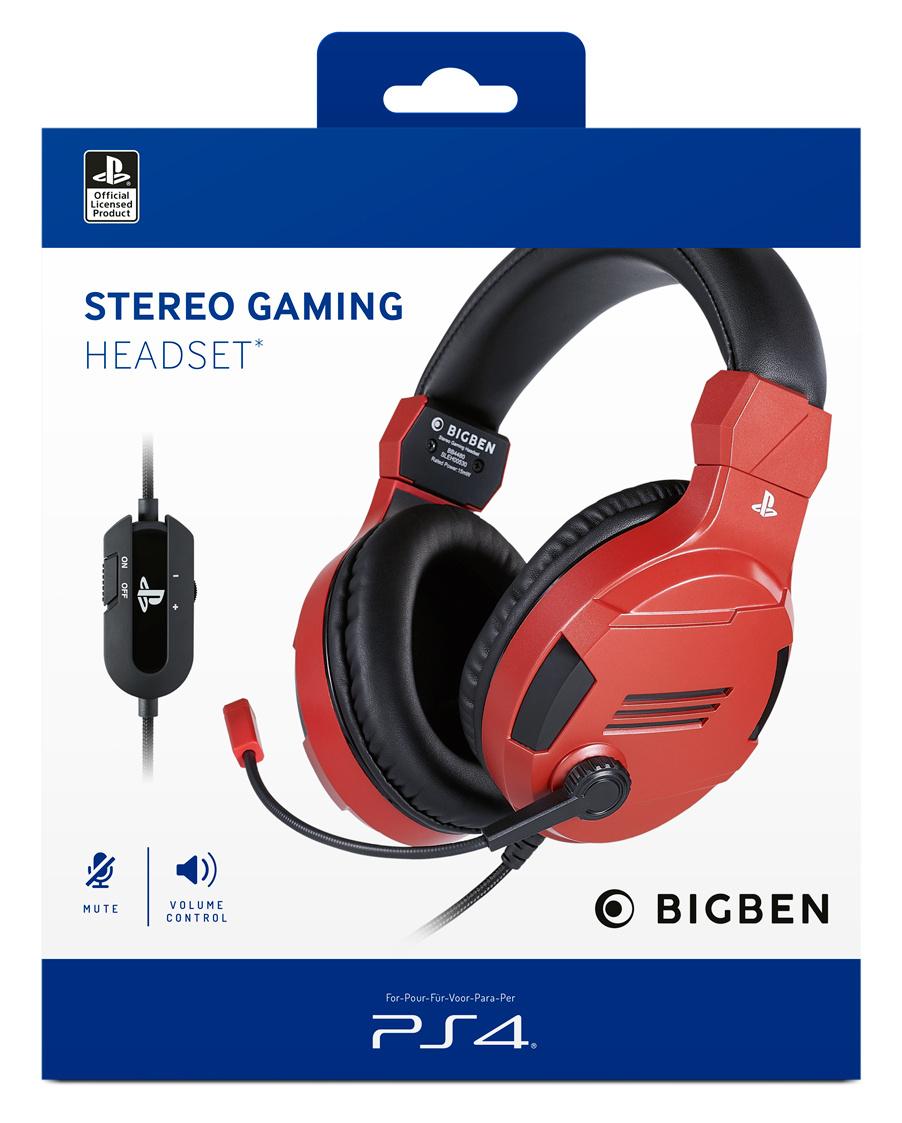 BIGBEN PS4 Stereo-Headset V3 [Off. Playstation Lizenz] red