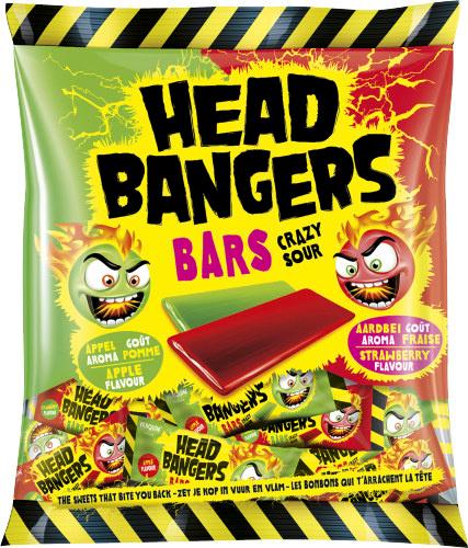 HEAD BANGERS Crazy Sour Kaubonbons Apfel&Erdbeere
