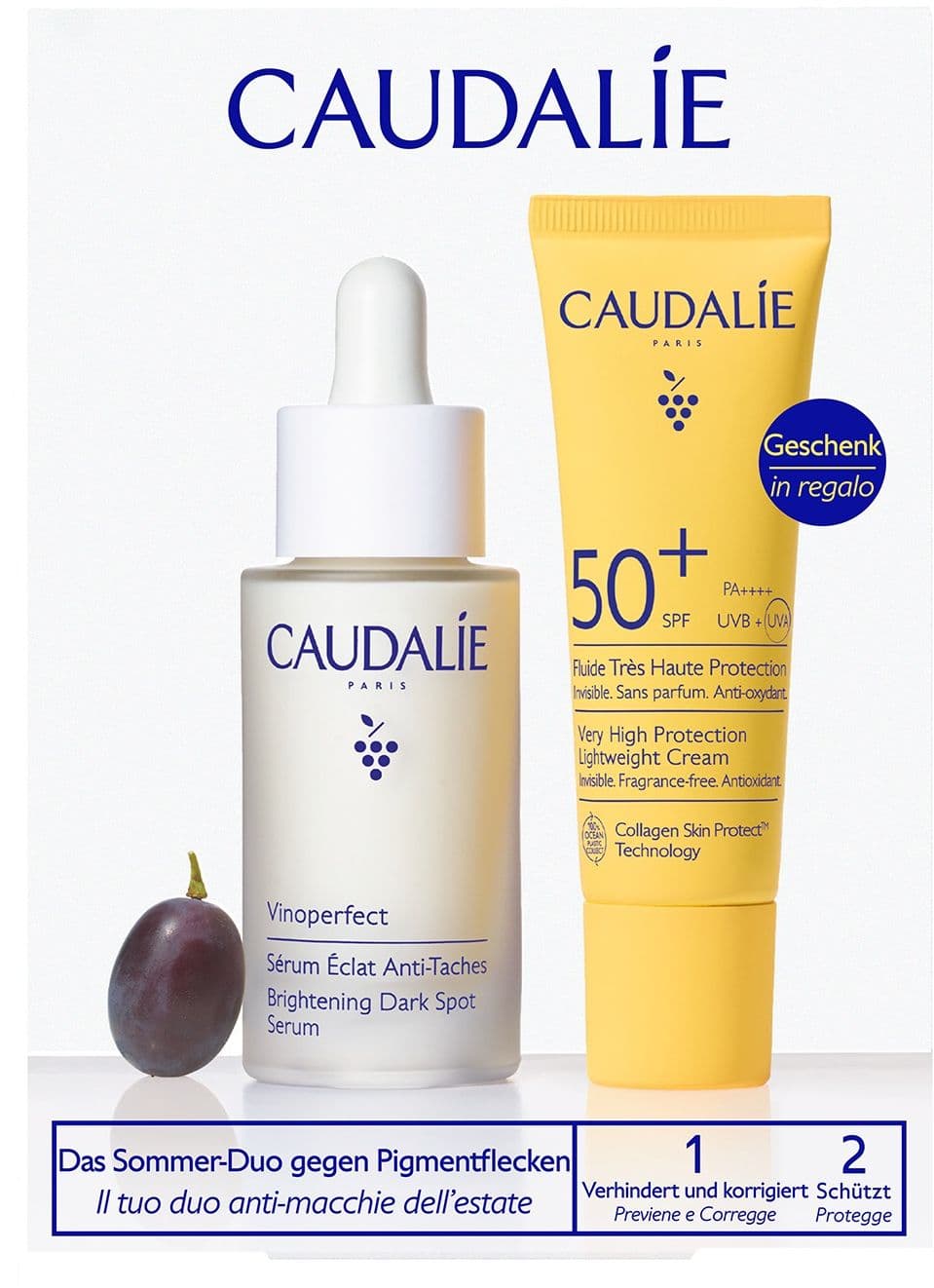 CAUDALIE Vinoperfect Serum & Sonnenpflege Geschenkpackung