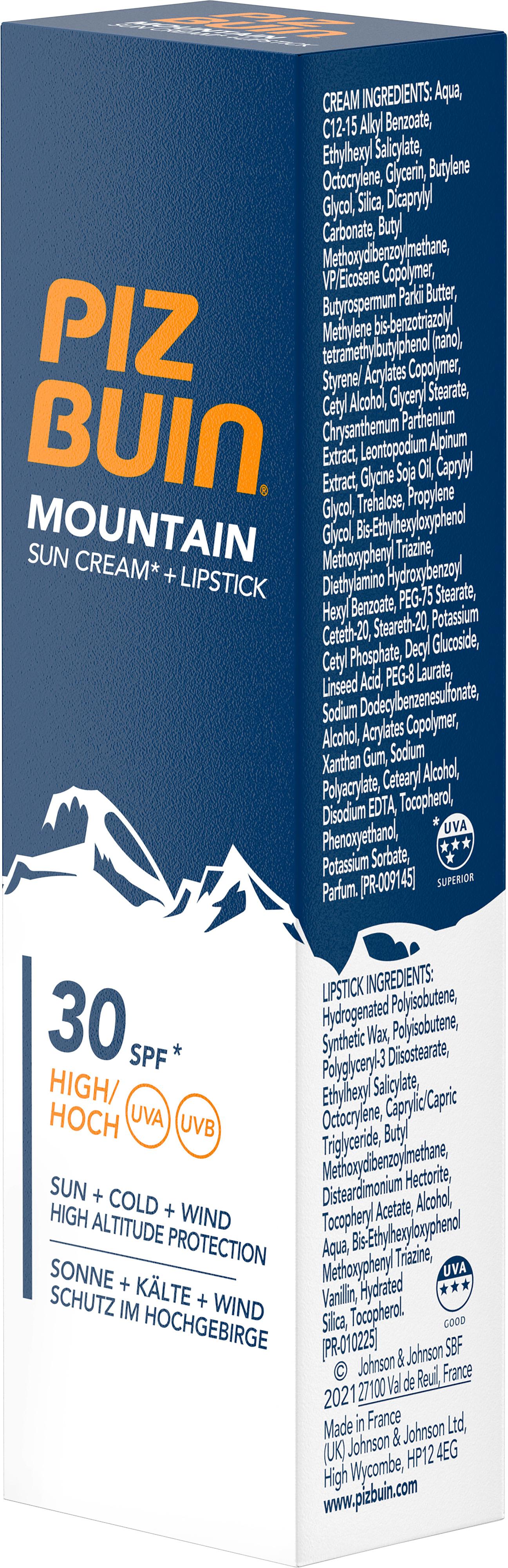 Produktbild PIZ BUIN MOUNTAIN SONNENCREME LICHTSCHUTZFAKTOR 30 + LIPPENPFLEGE LICHTSCHUTZFAKTOR 30 20ML 5 von 13