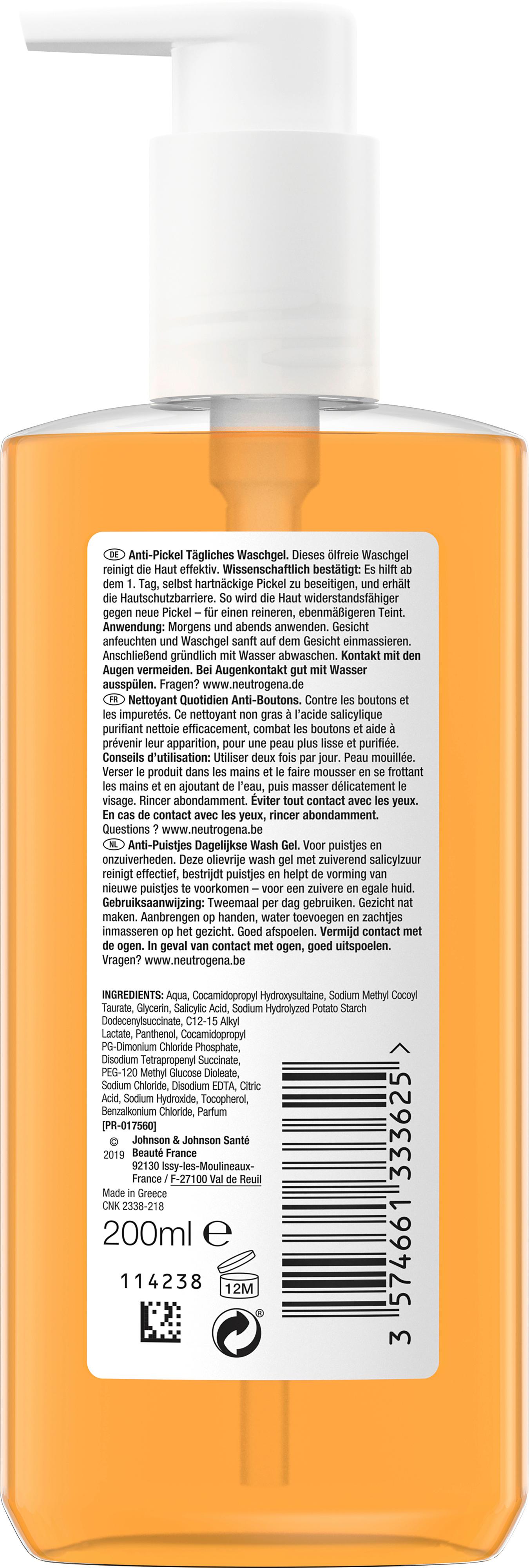 Produktbild Neutrogena Anti-Pickel Tägliches Waschgel ölfrei 2 von 9