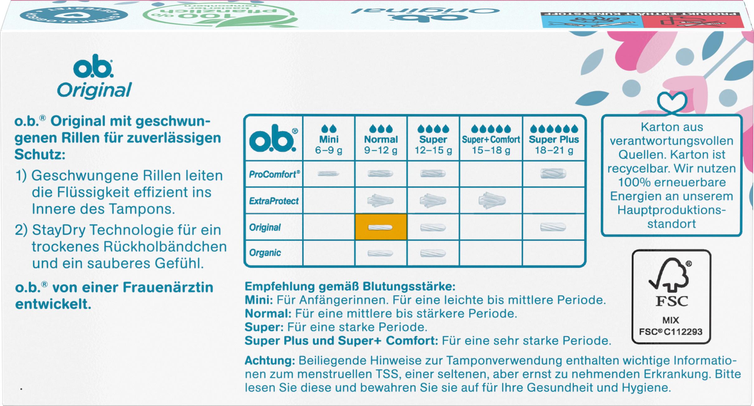 Produktbild O.B. Tampons Original Normal 16er 2 von 4