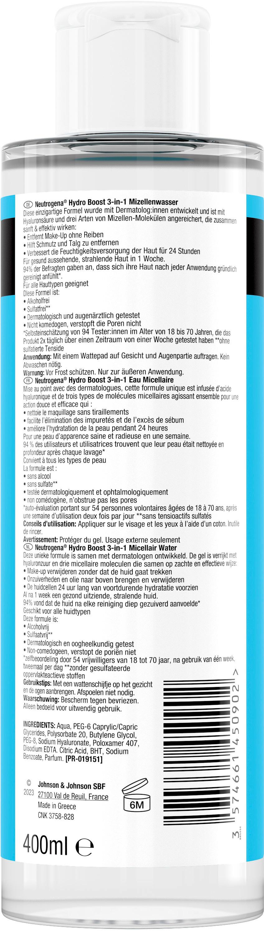 Produktbild Neutrogena Hydro Boost 3-IN-1MIZELLENWASSER 2 von 9