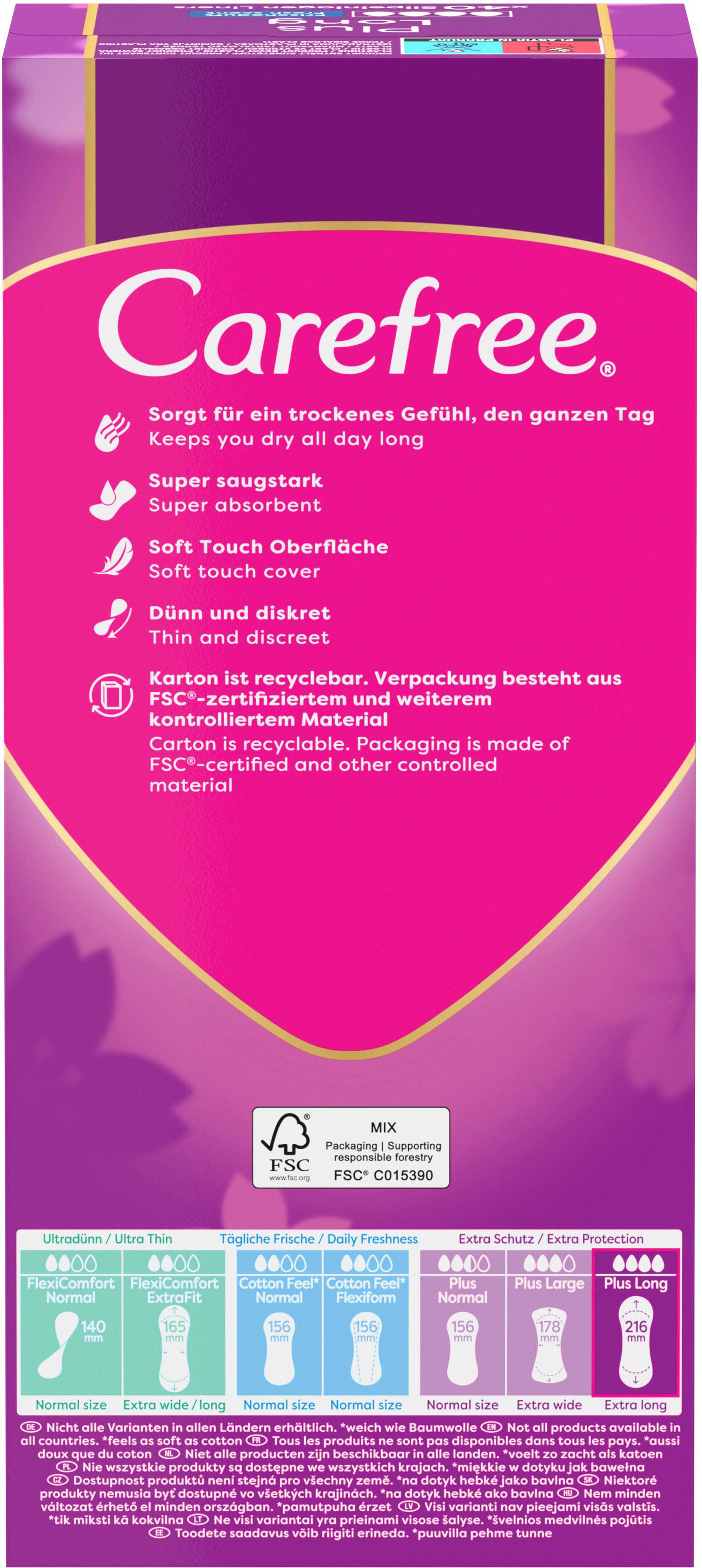 Produktbild Carefree Plus Long Frischeduft x40 Slipeinlagen 2 von 11