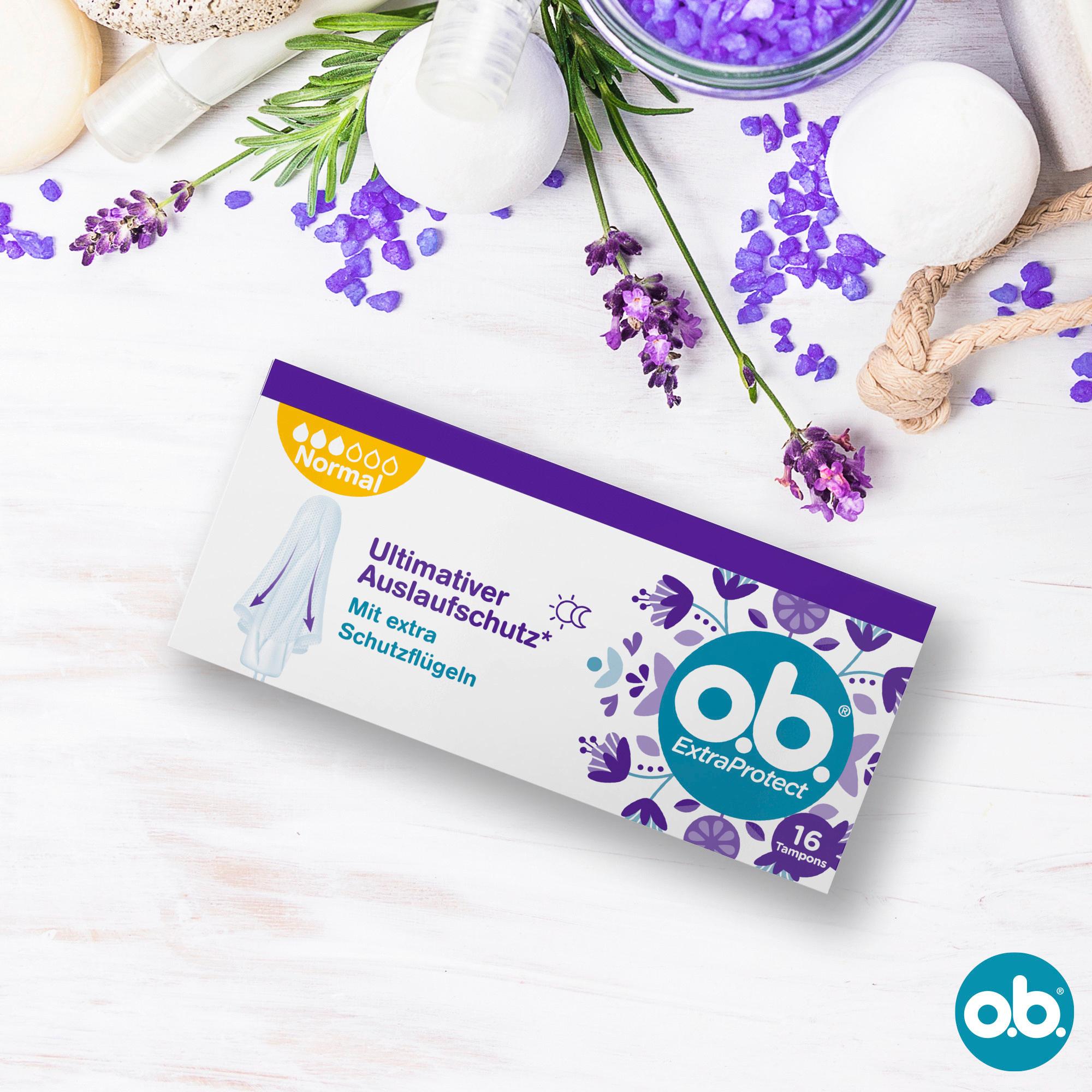 Produktbild o.b. Tampons Extra Protect ultimativer Auslaufschutz mit extra Schutzflügeln 9 von 10