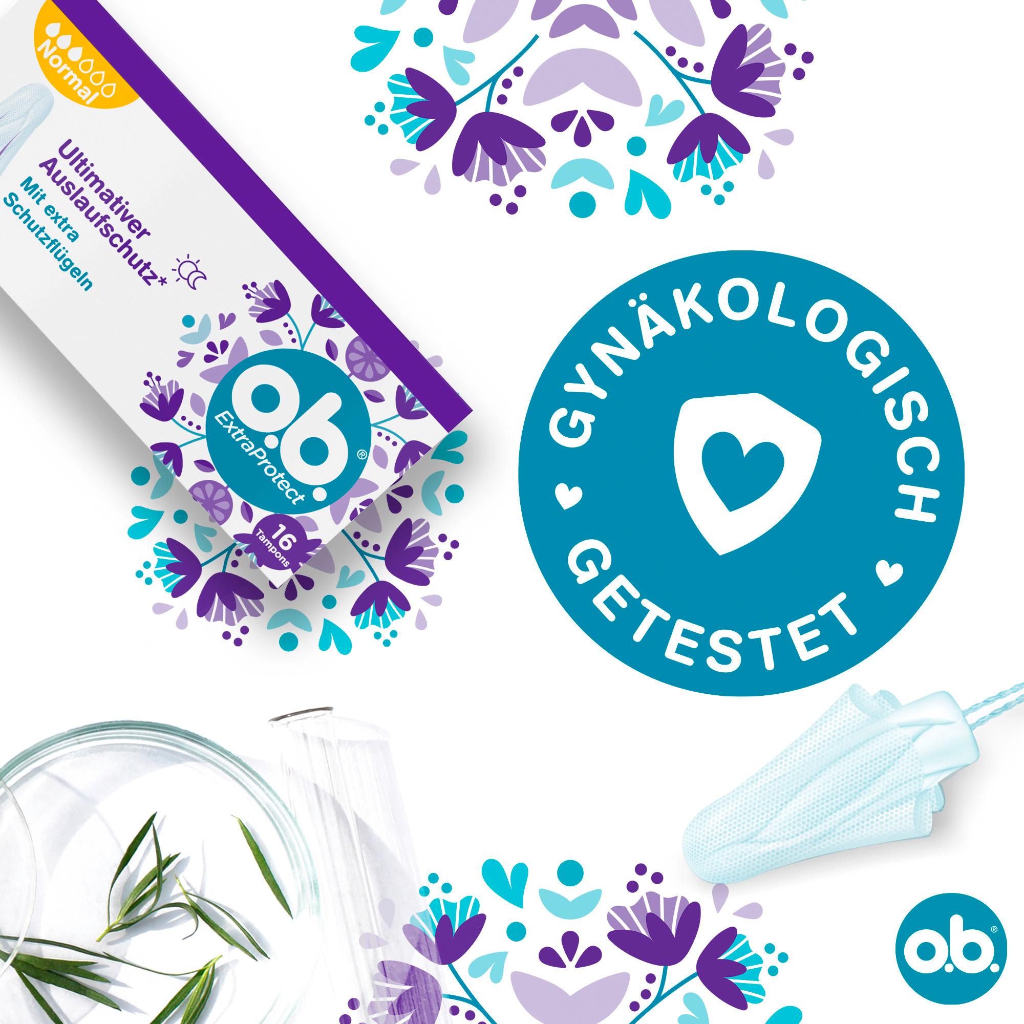 Produktbild o.b. Tampons Extra Protect ultimativer Auslaufschutz mit extra Schutzflügeln 7 von 10